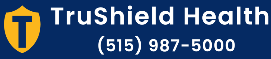 TruShield Health insurance services logo with phone number 515-987-5000